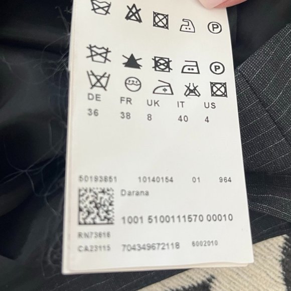 BOSS / HUGO BOSS Pinstriped Cap Sleeve Little Black Dress - Picture 8 of 8